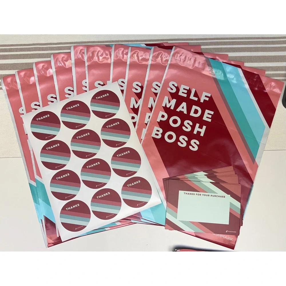 Poshmark Poly Mailers Bundle 10 Self Seal Bags 10 Thank You Cards 12 Stickers